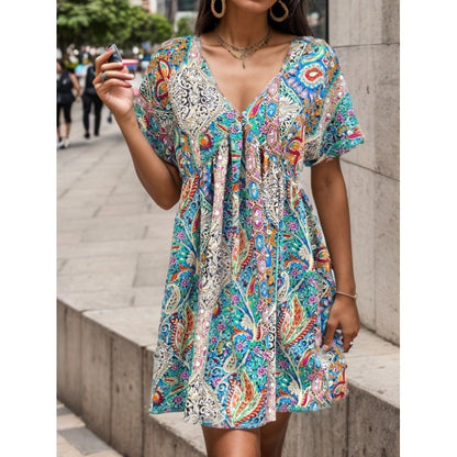 Damen Sommerkleid Floralmuster Leichter Schnitt Norvielle