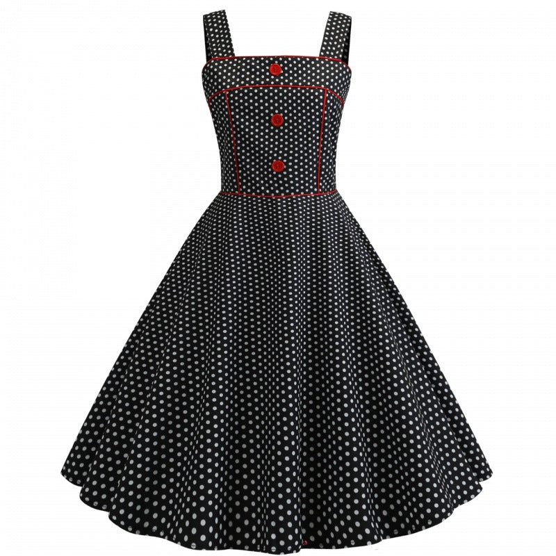 Damen Vintage Swingkleid mit Polka-Dots Norvielle - Norvielle