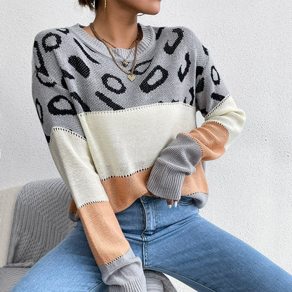 Damen Strickpullover Lässig Animalisches Muster