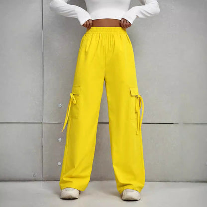 Damen Cargo-Hose Elastischer Bund Praktische Taschen