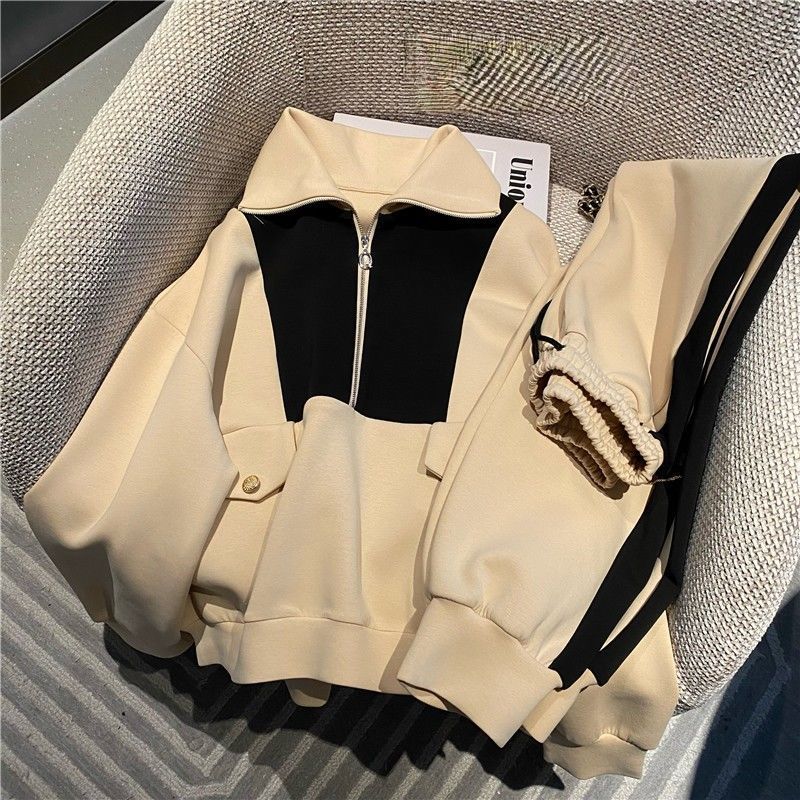Damen Kapuzenpullover Reißverschluss Kontrastdetails Norvielle - Norvielle