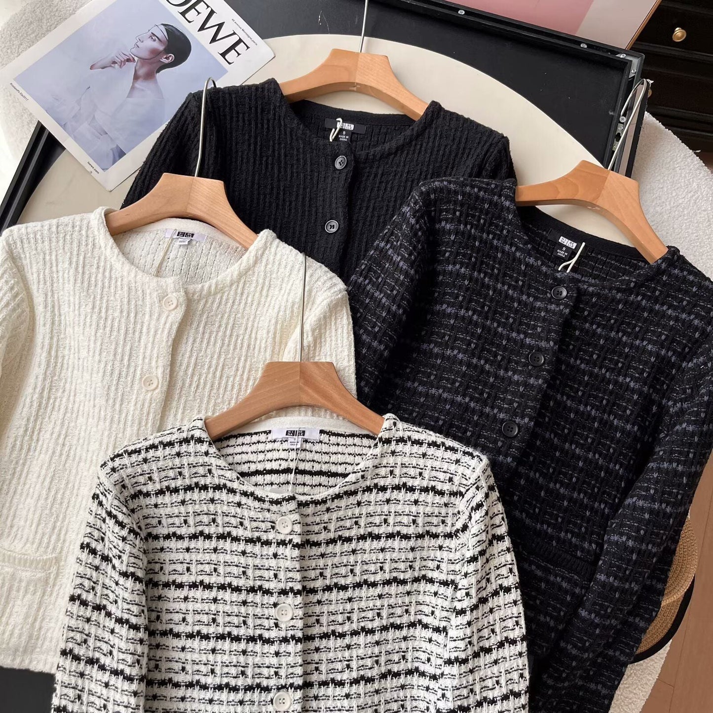Damen Strickcardigan Strukturiertes Muster Norvielle