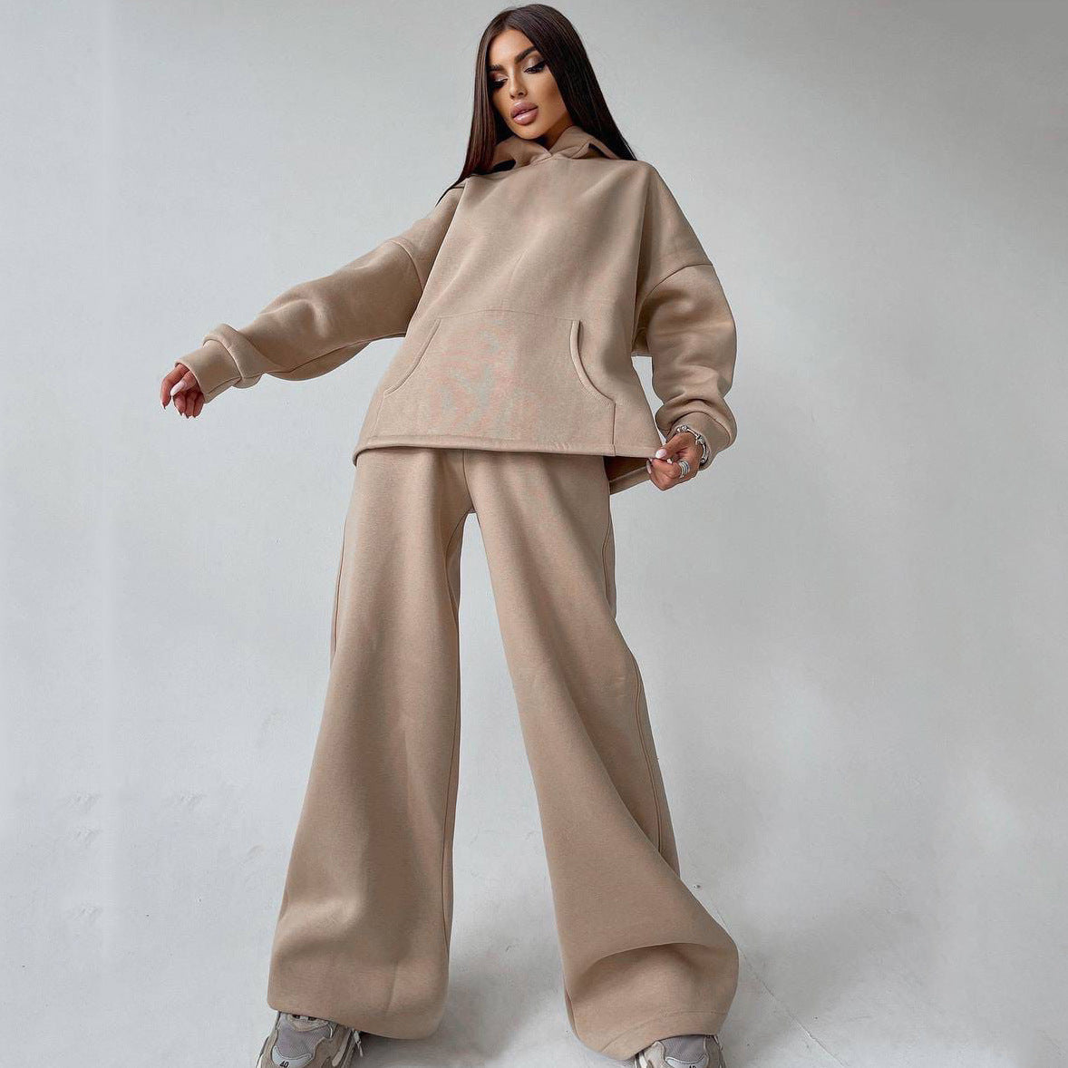 Damen Hoodie Sweatpants Set Relaxed Fit Norvielle - Norvielle