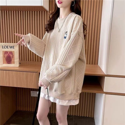 Damen Strickpullover Zopfmuster Weich Norvielle