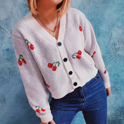 Damen Strickjacke Crop-Style Fruchtig Norvielle