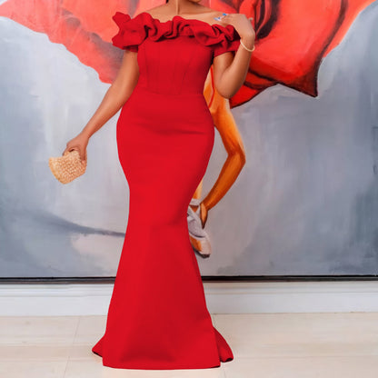 Damen Wickelkleid Voluminöser Kragen Norvielle