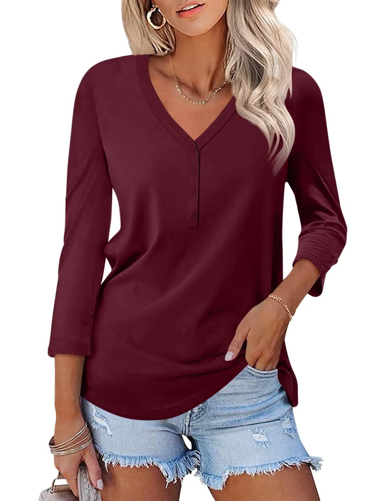 Damen Langärmliges V-Ausschnitt Shirt Norvielle wird zu:
Norvielle