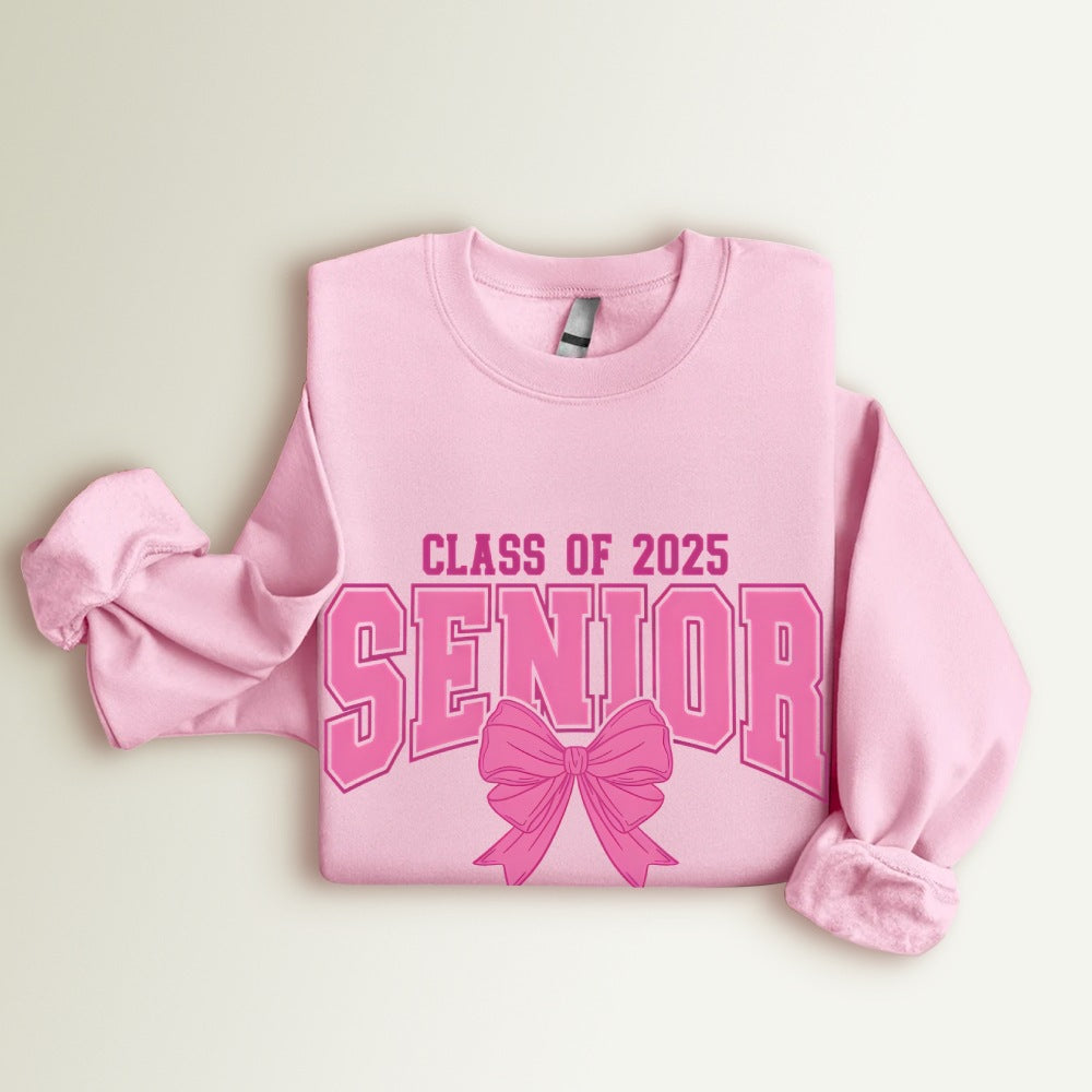Damen Sweatshirt Abschlussjahr Schleifendesign Grau