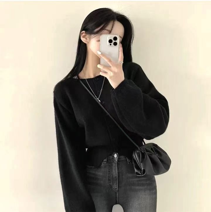 Damen Crop-Pullover Oversized Ärmel Norvielle