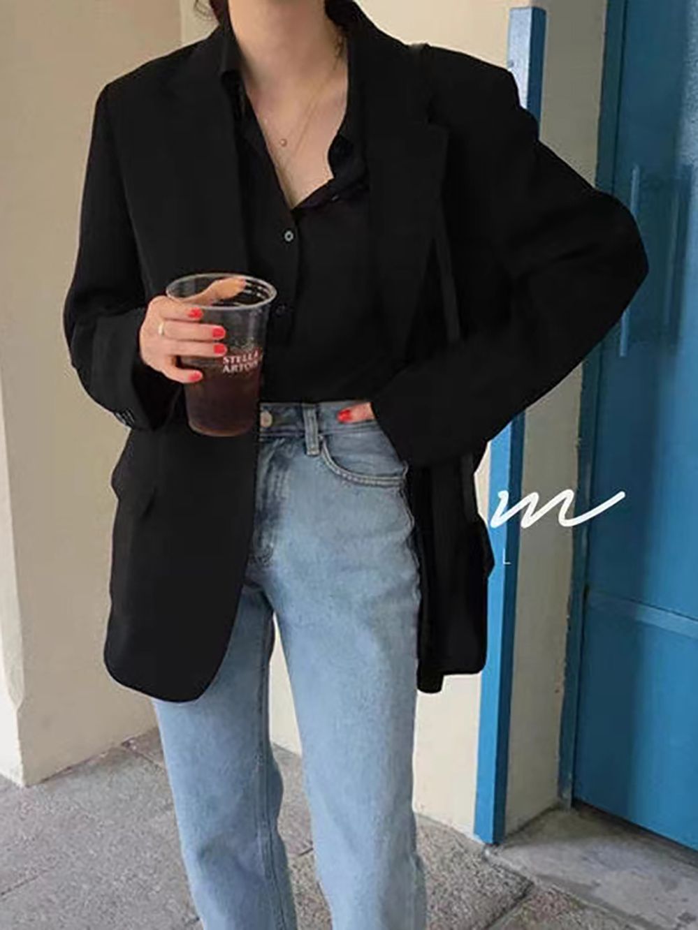 Damen Oversized Blazer Lässiger Schnitt