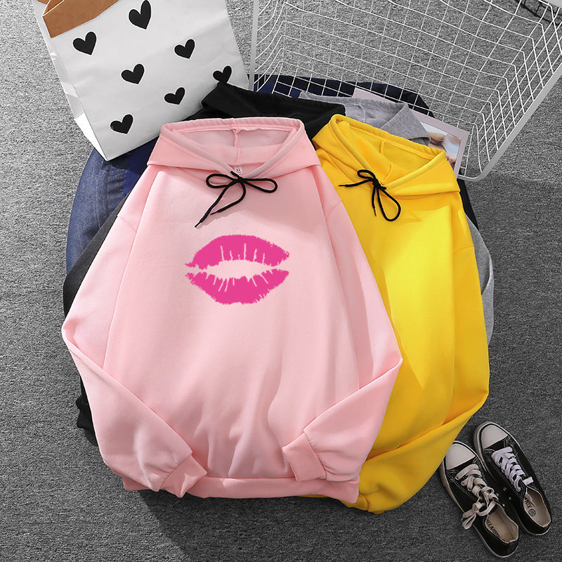 Damen Hoodie Lippenmotiv Norvielle