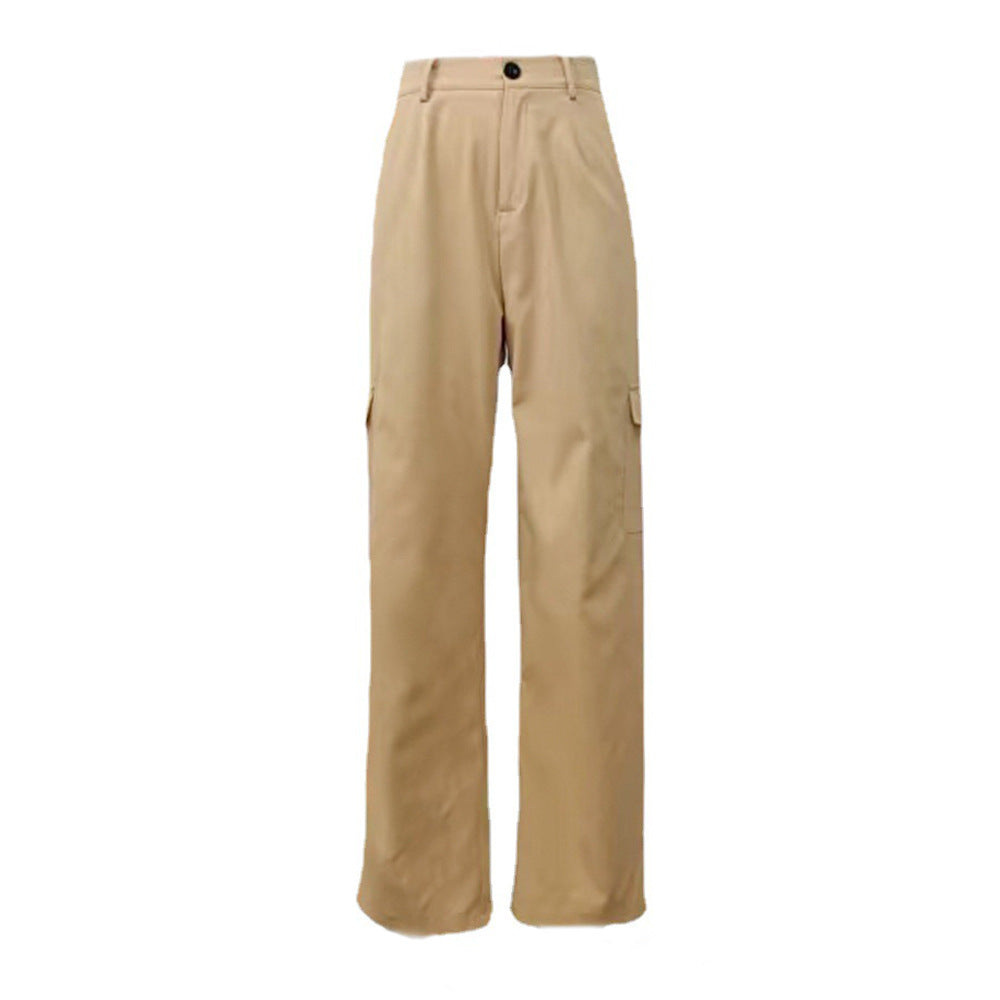 Damen Cargo-Hose Praktische Seitentaschen Lässiger Schnitt Beige