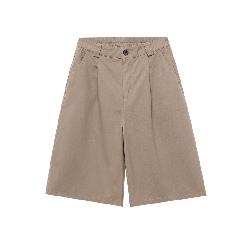 Damen Chino Shorts Falten Gürtel Detail Beige