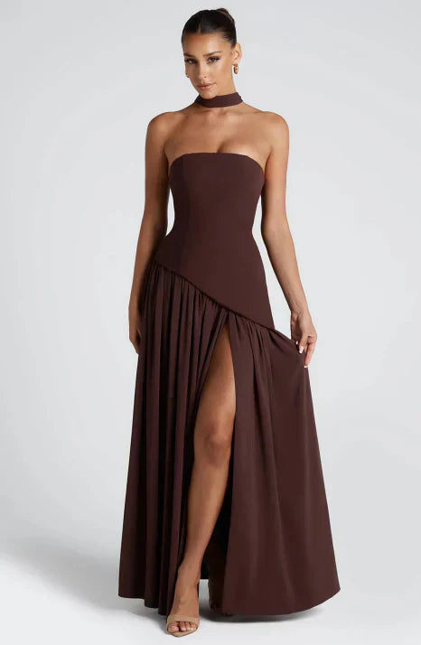 Damen Trägerloses Maxikleid