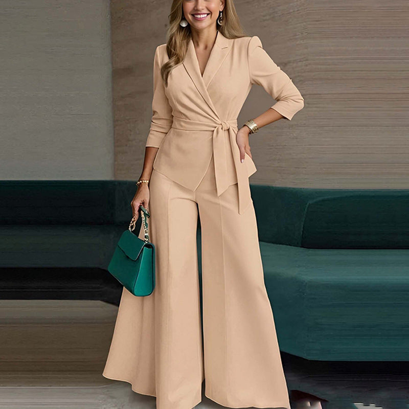 Damen Jumpsuit Tailliert Verknotet Norvielle