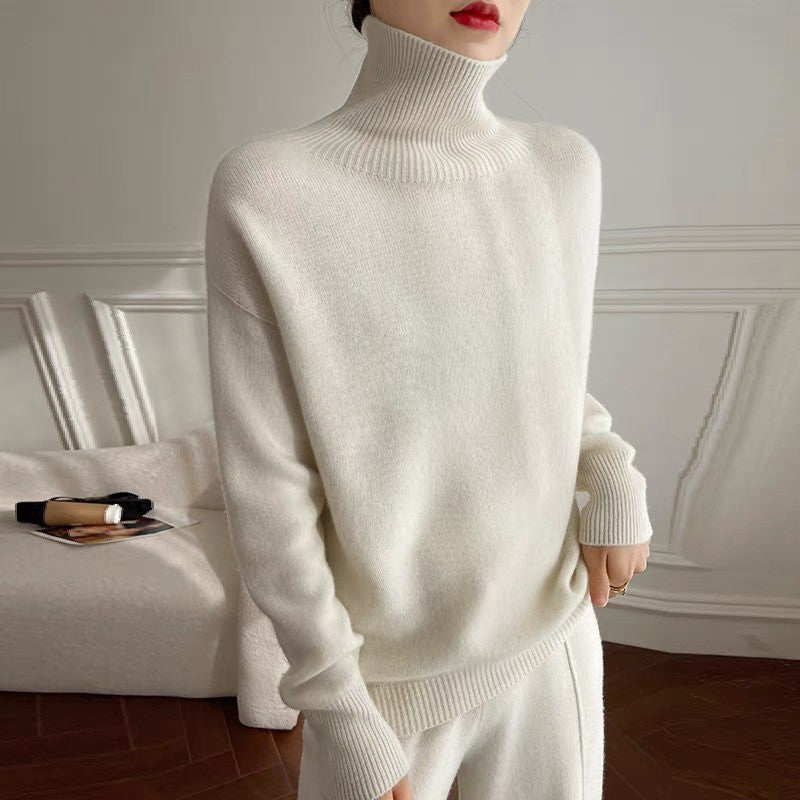 Damen Kaschmir Rollkragenpullover Weitschnitt Elegantes Norvielle