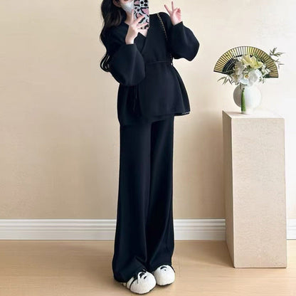 Damen Wickeloberteil Weites Design mit Hose