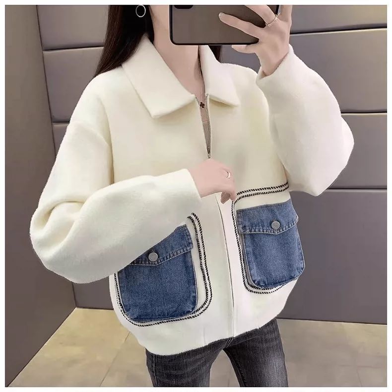 Damen Oberjacke Denim-Taschen