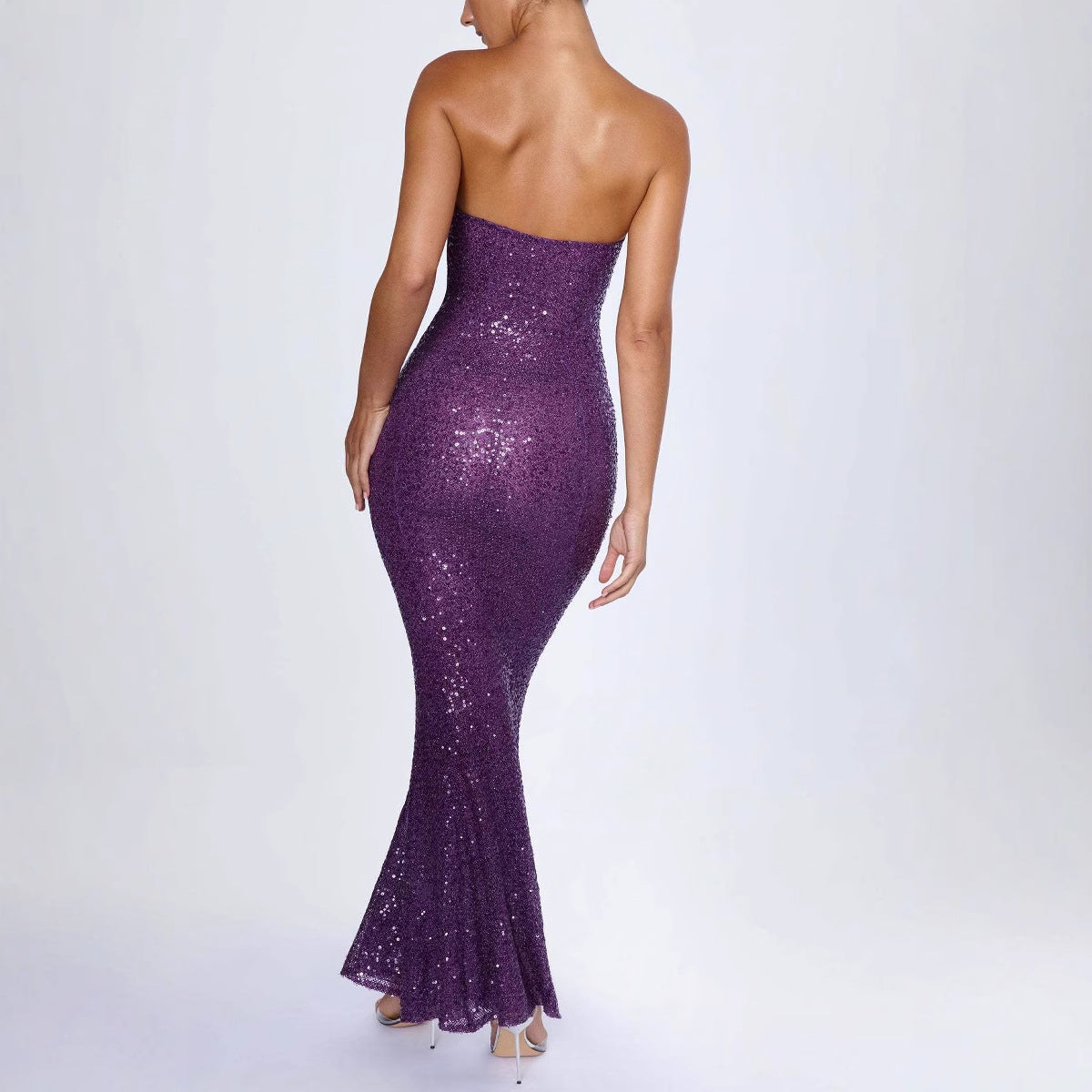 Damen Abendkleid Figurbetont Pailletten