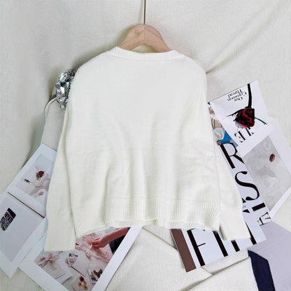 Damen Strickjacke mit Schleifen-Applikationen