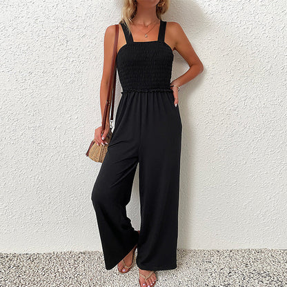Damen Jumpsuit Elastisch Weit Bein Norvielle