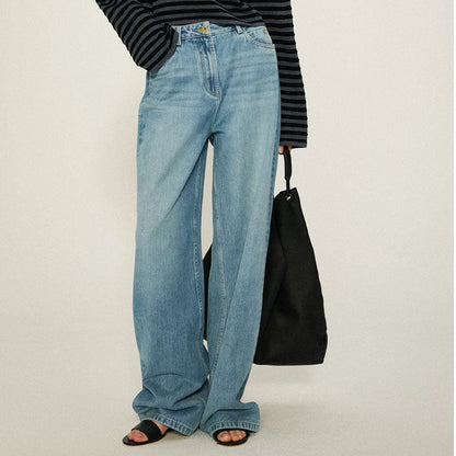 Damen High-Waist Bootcut-Jeans aus Denim Schwarz - Norvielle