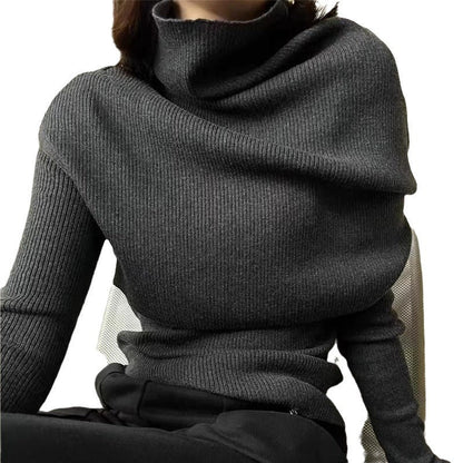 Damen Rollkragenpullover Asymmetrisch Norvielle