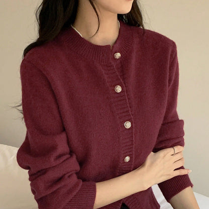 Damen Strickjacke Kuschelig Dekorative Knöpfe Bequem Norvielle