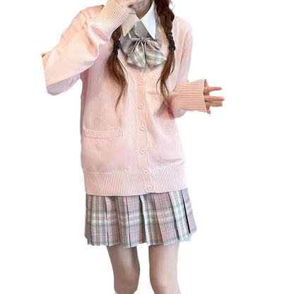 Damen Strickjacke Klassischer Kragen Dekoratives Schleifen-Design