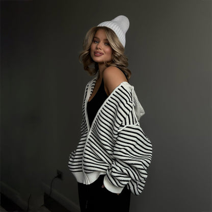 Damen Strickjacke Gestreift Norvielle
