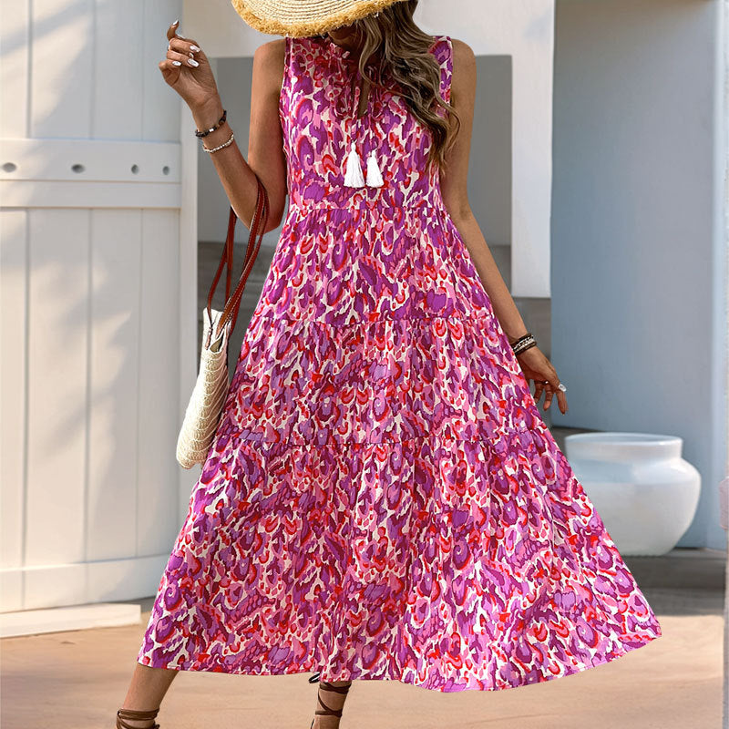 Damen Maxikleid Florales Muster Rüschendetails Norvielle