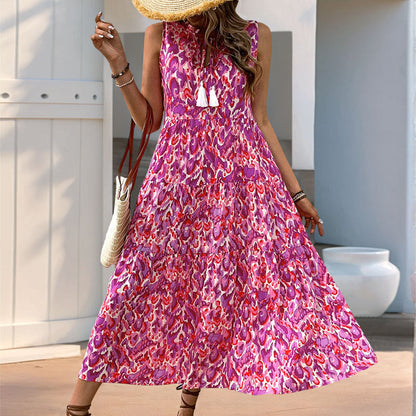 Damen Maxikleid Florales Muster Rüschendetails Norvielle