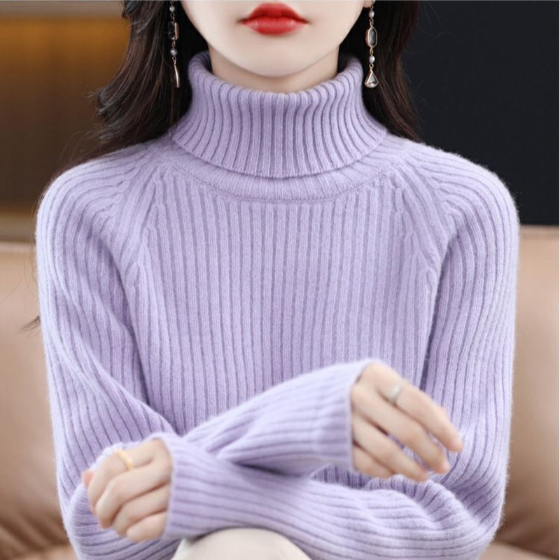 Damen Rollkragenpullover Kuschelfleece Rippstruktur Norvielle