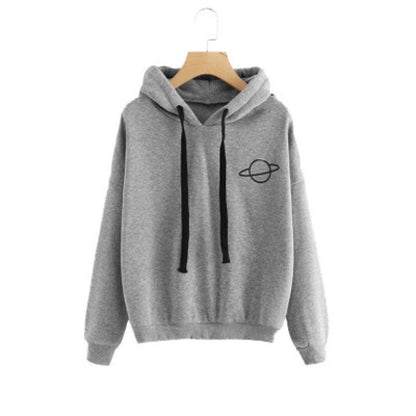 Damen Kapuzenpullover Kreatives Planetendesign Bequem Norvielle