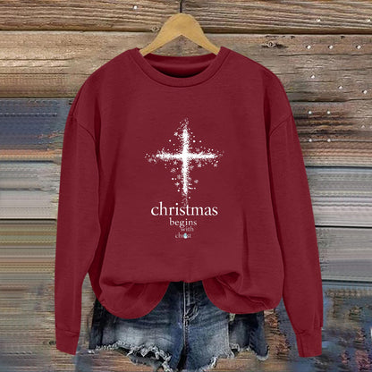 Damen Sweatshirt Christliches Motiv Weich Norvielle
