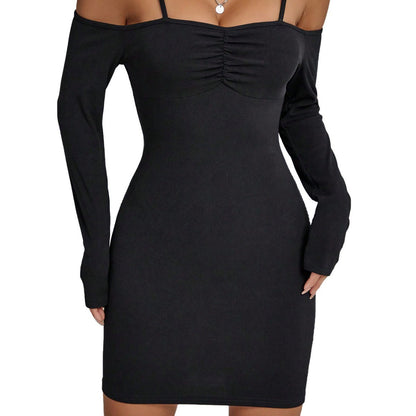 Damen Off-Shoulder Minikleid mit Rüschendetail Elegantes Kleid