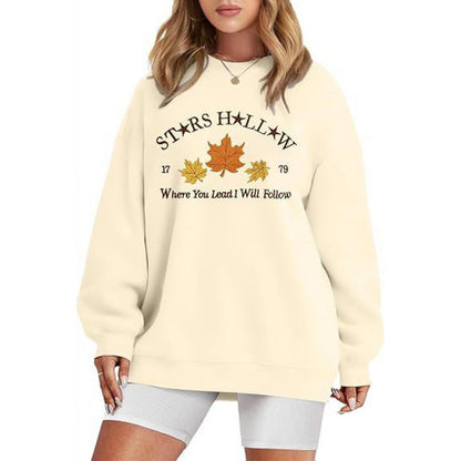 Damen Sweatshirt Weites Design Herbstmotiv Norvielle