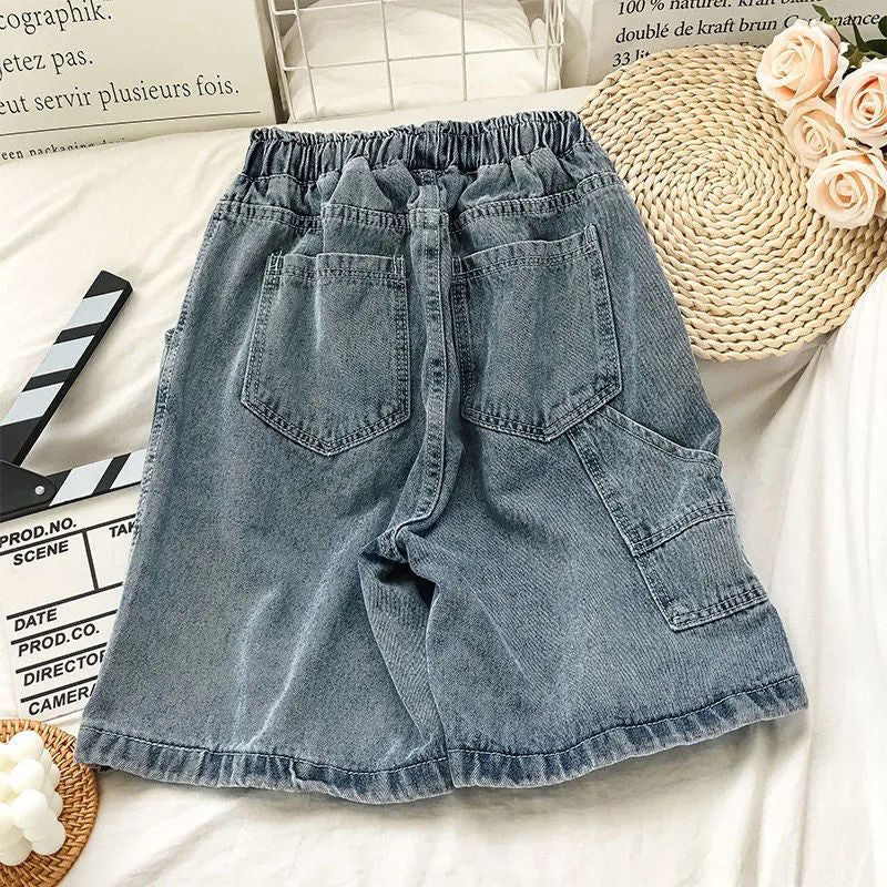 Damen Denim-Shorts Elastischer Bund