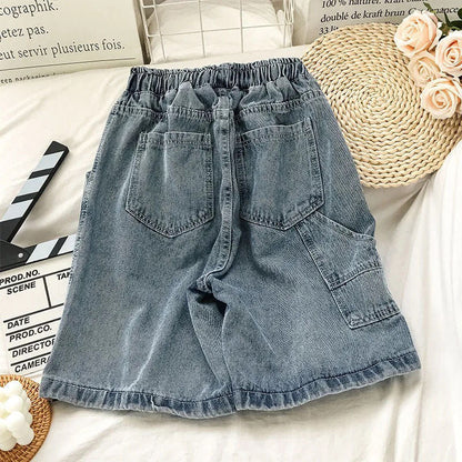 Damen Denim-Shorts Elastischer Bund