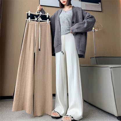 Damen Weite Hose Elastischer Bund Bequem Schwarz - Norvielle