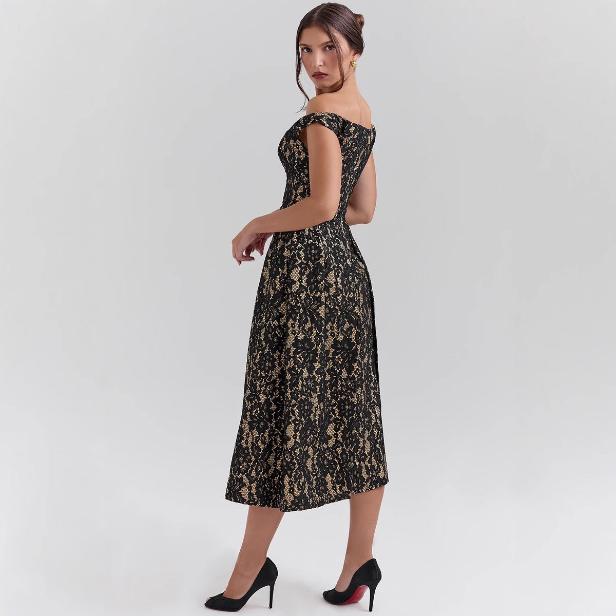 Damen Spitzenkleid A-Linie Elegant Norvielle