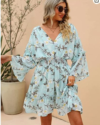 Damen Freizeitkleid Floralmuster Leicht Norvielle