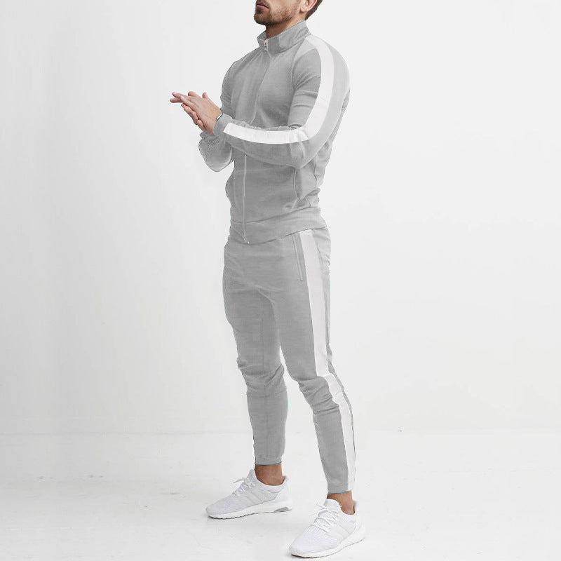 Herren Sportanzug-Set mit Reißverschluss und Streifen