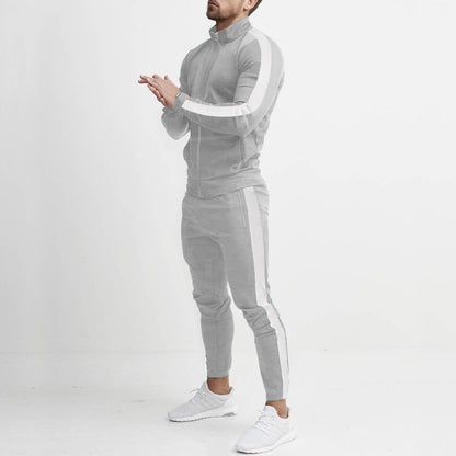 Herren Sportanzug-Set mit Reißverschluss und Streifen