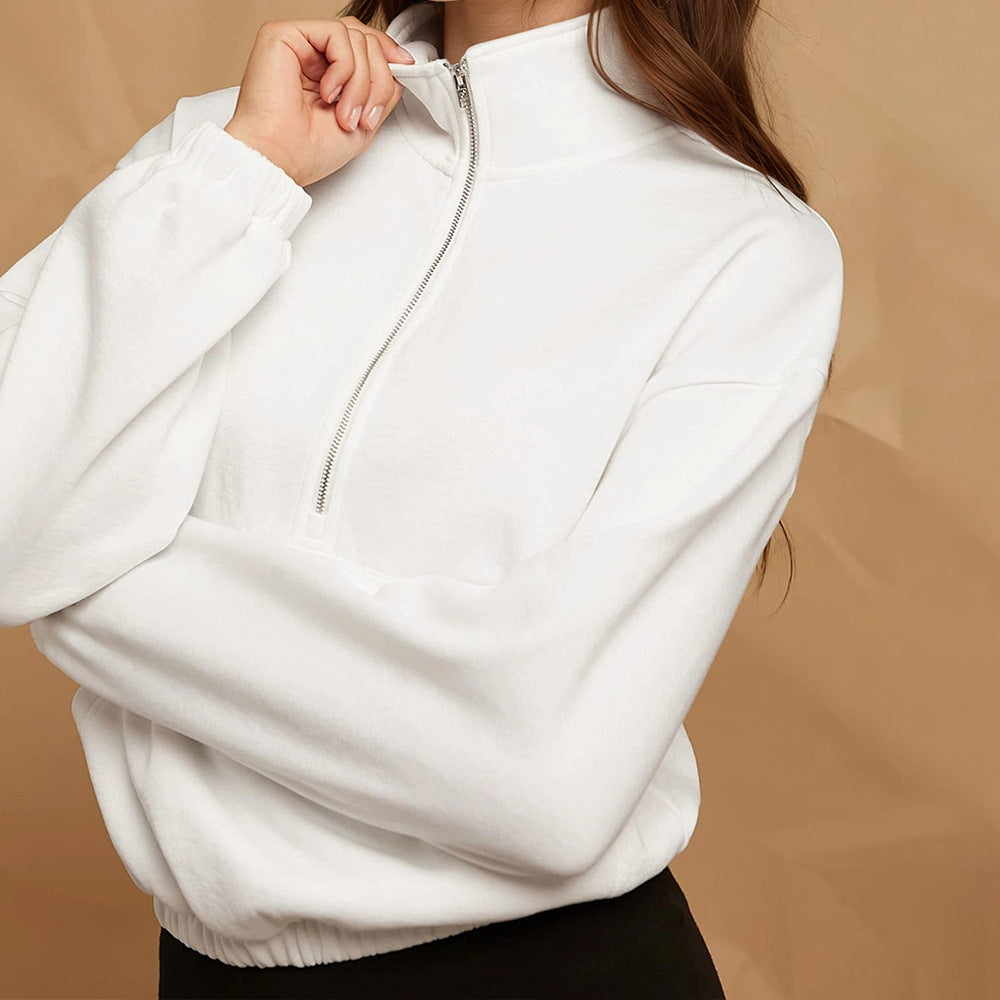 Damen Hoodie Lässig Elastischer Saum