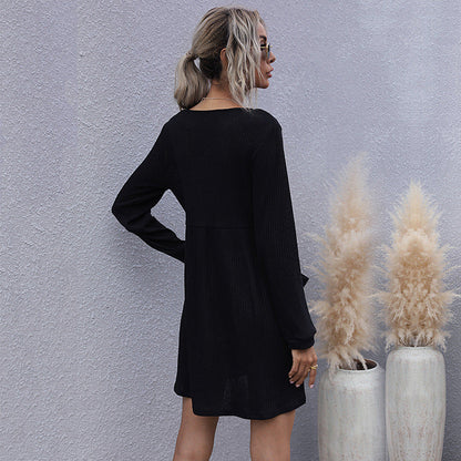 Damen Strickkleid mit Knopfleiste und Taschen Norvielle