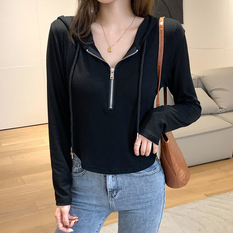 Damen Sportliches Hoodie Kurzreißverschluss Norvielle
