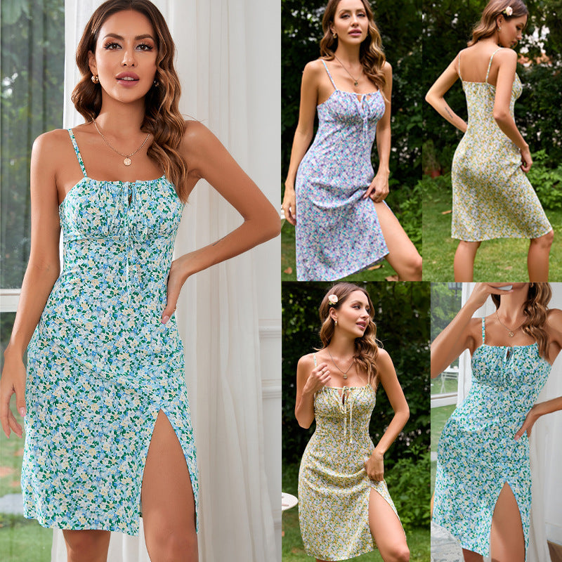 Damen Blumenkleid Verstellbare Träger Norvielle - Norvielle