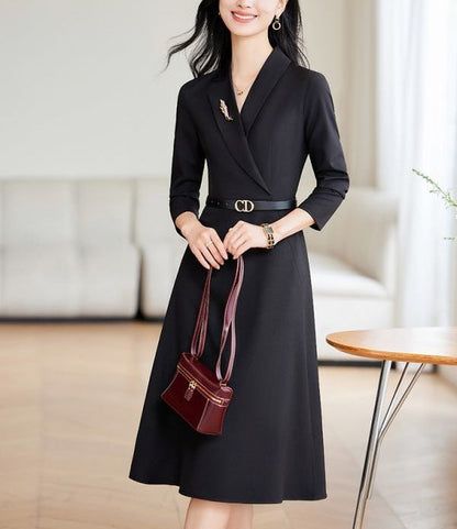 Damen Wickelkleid Elegantes Design Taillierter Gürtel