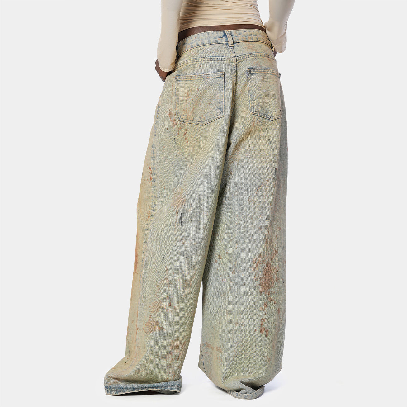Damen Weite Jeans Kunstwerk-Design Norvielle
